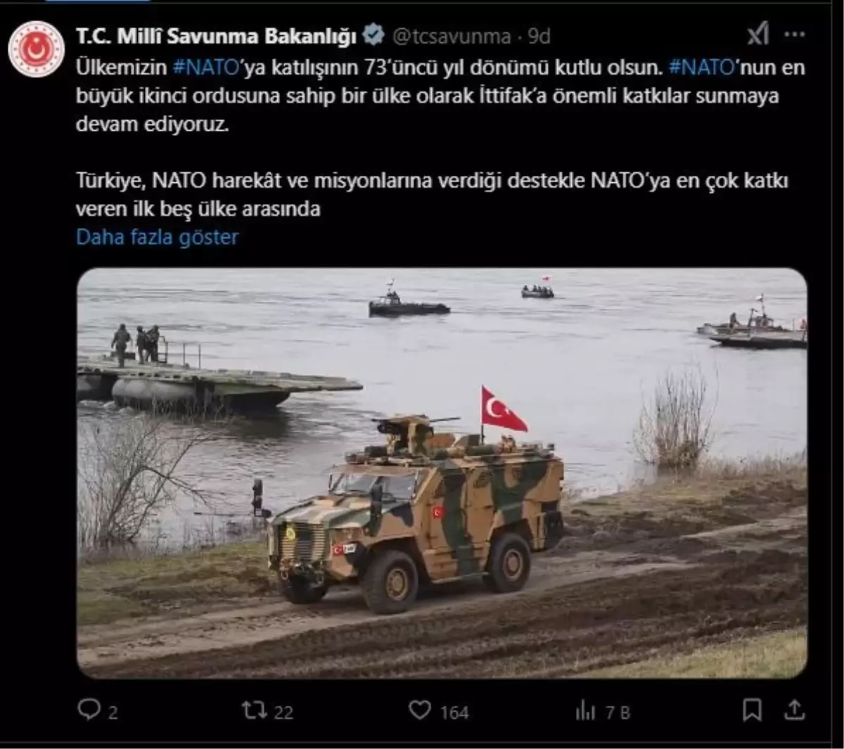 Türkiye’nin NATO’ya Katılışının 73. Yıldönümü Kutlandı